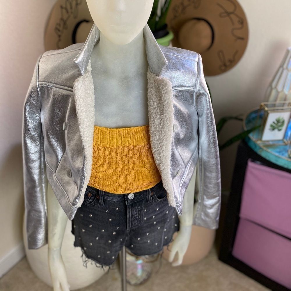 BCBG Cropped Metallic Jacket - Picture 2 of 6